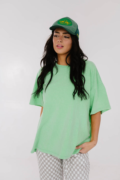 Neon Sun Boyfriend Tee // Lime