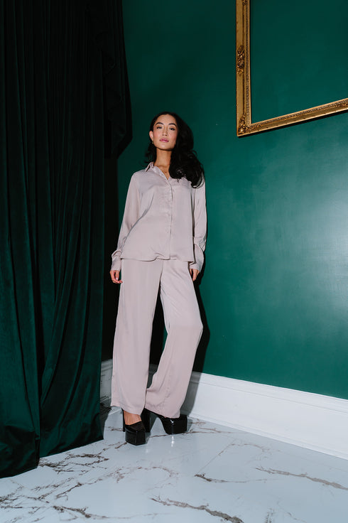 After Midnight Satin Bottoms// Cream