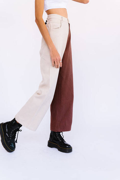 Keeping Cool Color-Block Pant// Chocolate