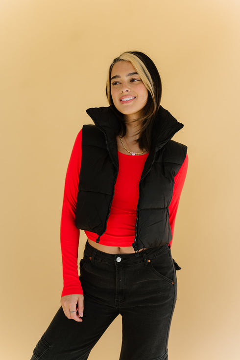 Cool Girls Club Puffer Vest // Black