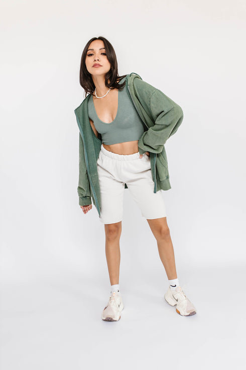 The Hailey Sweat Short // Stone *RESTOCKED*