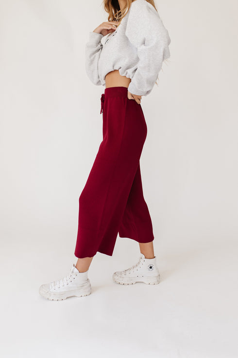 Tan Lines Knit Pant// Berry *RESTOCKED*