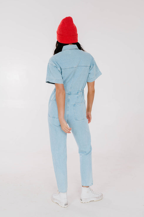 Kiss Cam Denim Jumpsuit