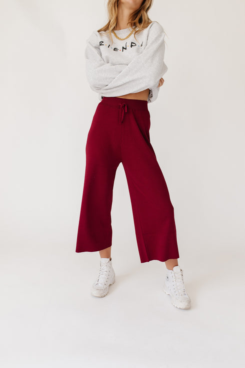 Tan Lines Knit Pant// Berry *RESTOCKED*