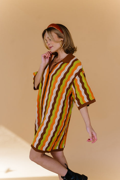 Vibe Check Knit Dress // Brown