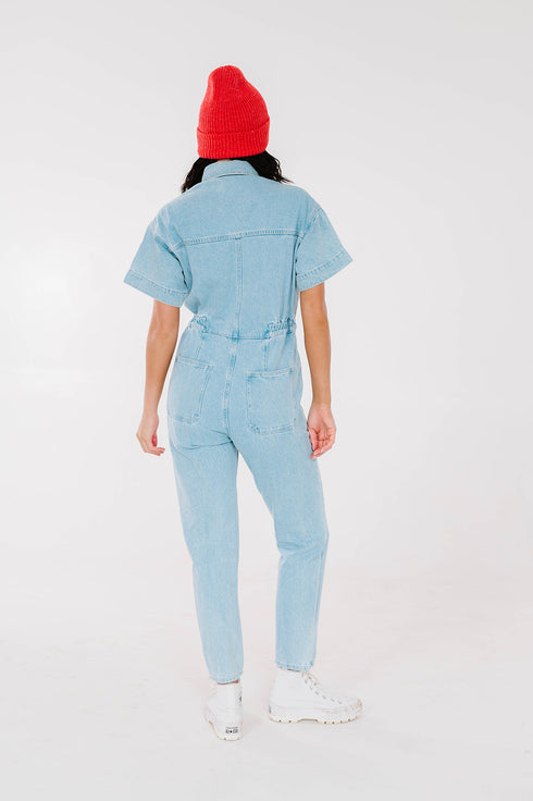 Kiss Cam Denim Jumpsuit