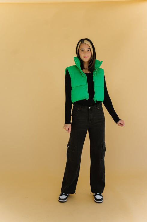 Cool Girls Club Puffer Vest // Green