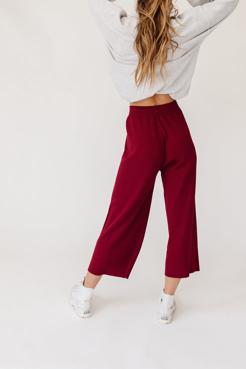 Tan Lines Knit Pant// Berry *RESTOCKED*