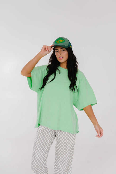 Neon Sun Boyfriend Tee // Lime