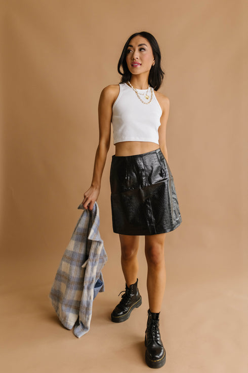 Fall Edit Croc Mini Skirt