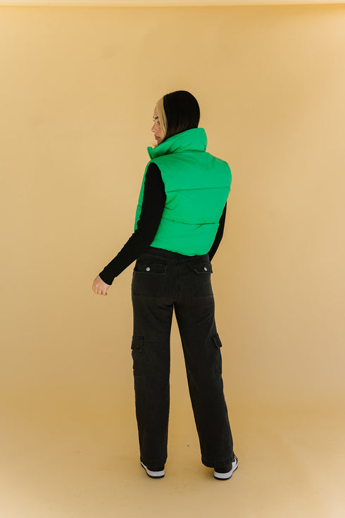 Cool Girls Club Puffer Vest // Green