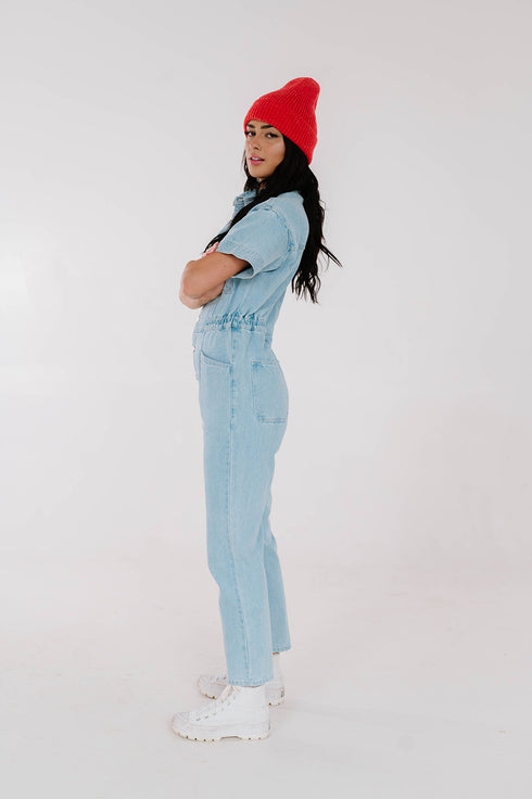 Kiss Cam Denim Jumpsuit