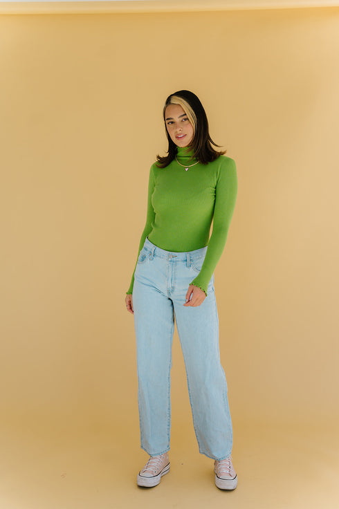 Fall Bestie Ribbed Top // Green