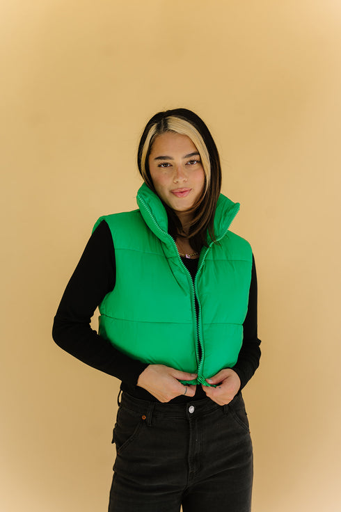 Cool Girls Club Puffer Vest // Green