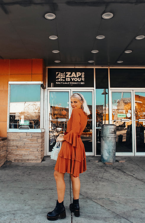 Sweet Sunday Ribbed Dress //Chai