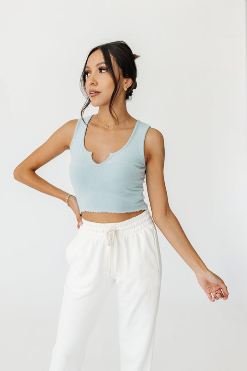 Too Cool For School Tank// Chambray