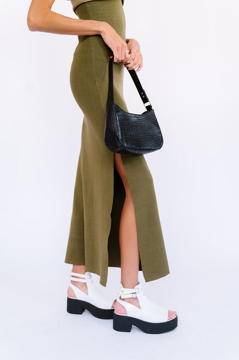 Soho Chic Knit Dress// Olive