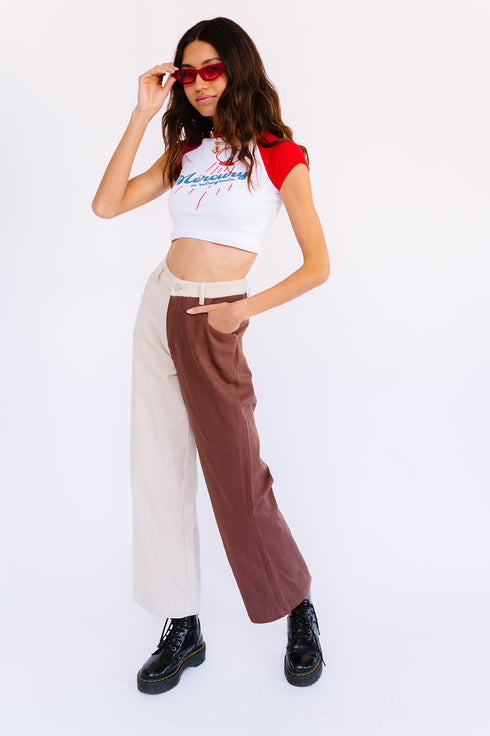 Keeping Cool Color-Block Pant// Chocolate
