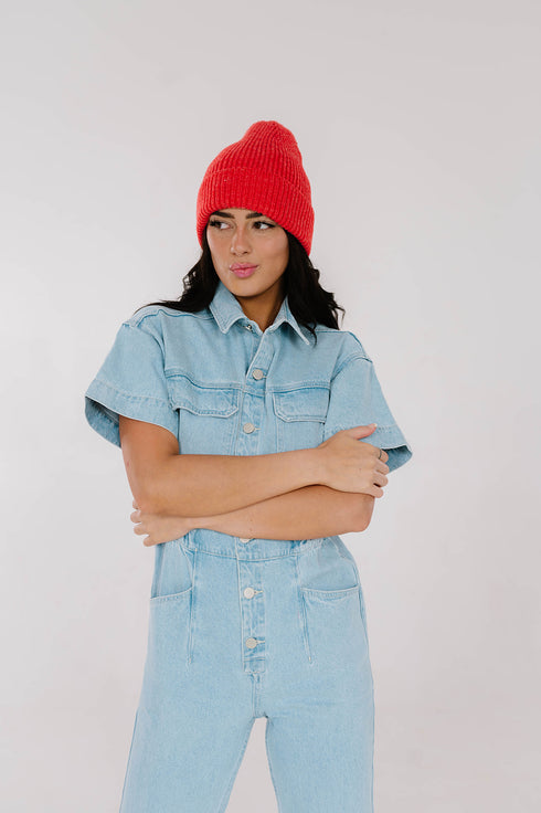 Kiss Cam Denim Jumpsuit