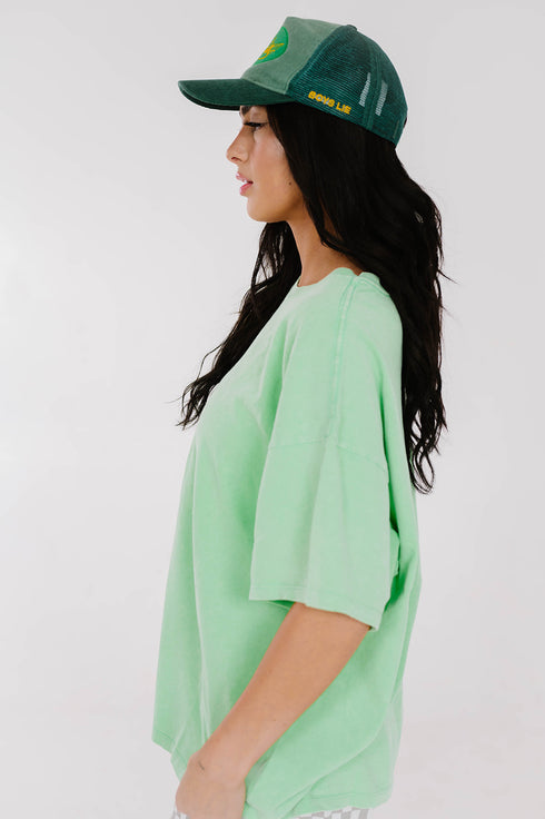 Neon Sun Boyfriend Tee // Lime