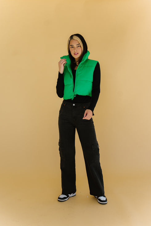 Cool Girls Club Puffer Vest // Green
