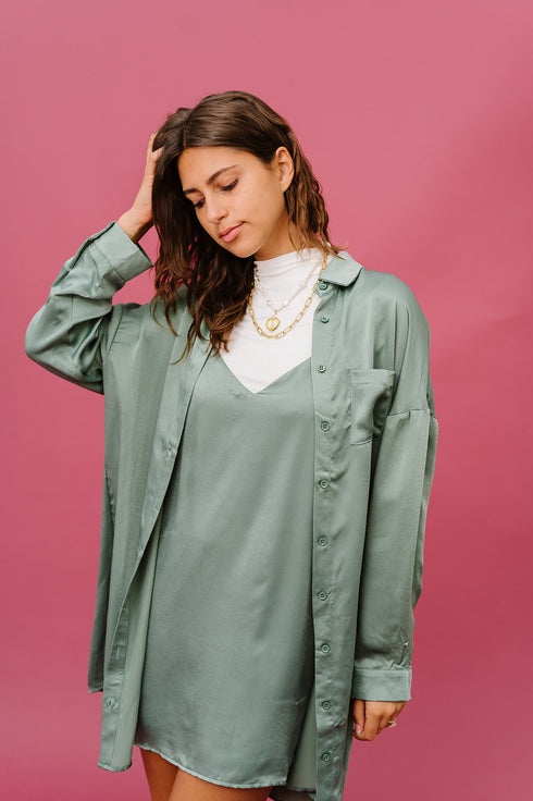 Satin Dreams Set // Dark Sage