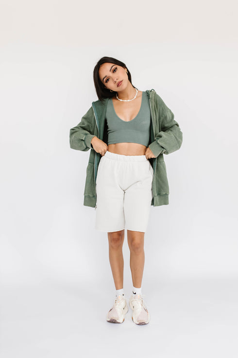 The Hailey Sweat Short // Stone *RESTOCKED*