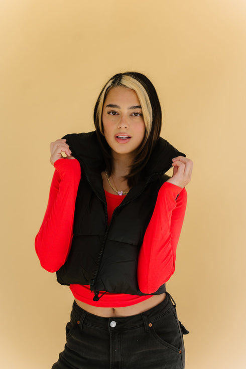 Cool Girls Club Puffer Vest // Black