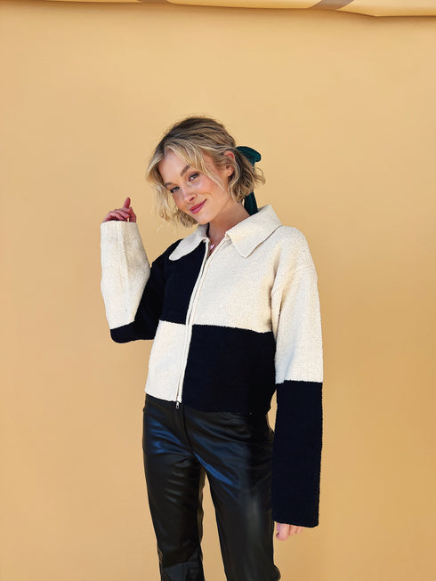 Check Mate Knit Jacket