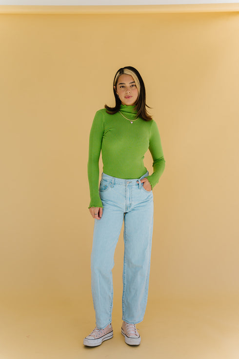 Fall Bestie Ribbed Top // Green