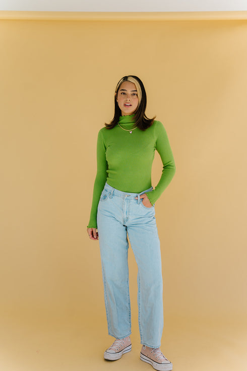 Fall Bestie Ribbed Top // Green