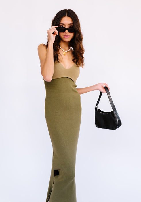 Soho Chic Knit Dress// Olive