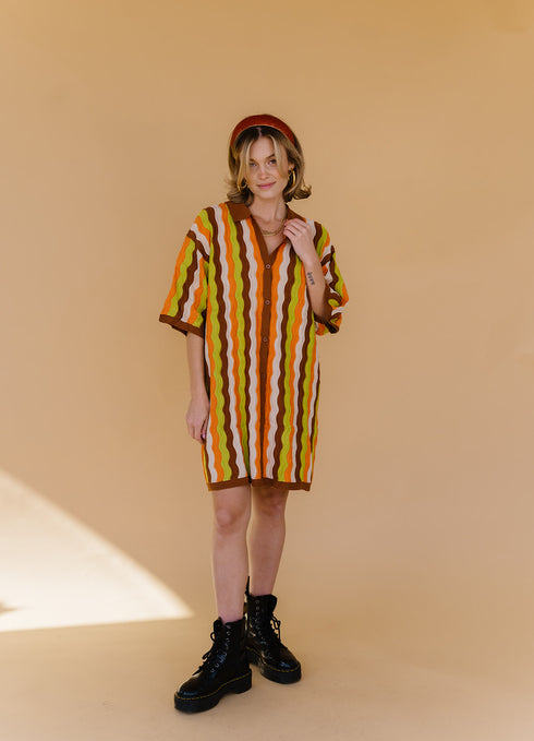 Vibe Check Knit Dress // Brown