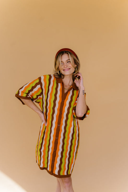 Vibe Check Knit Dress // Brown