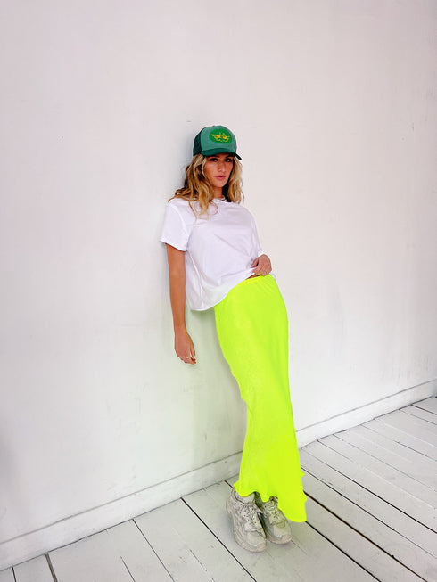 On Edge Neon Midi Skirt