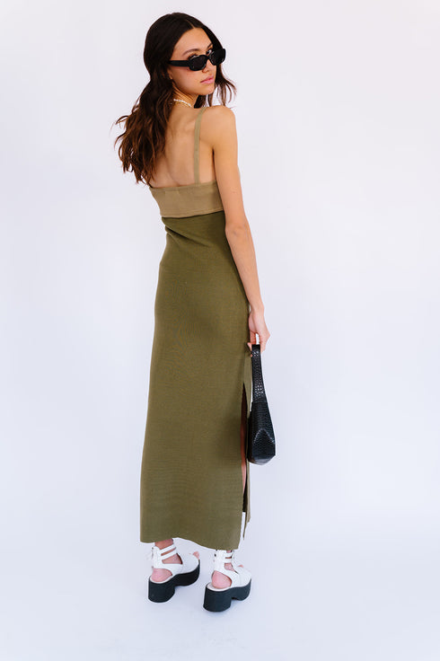 Soho Chic Knit Dress// Olive