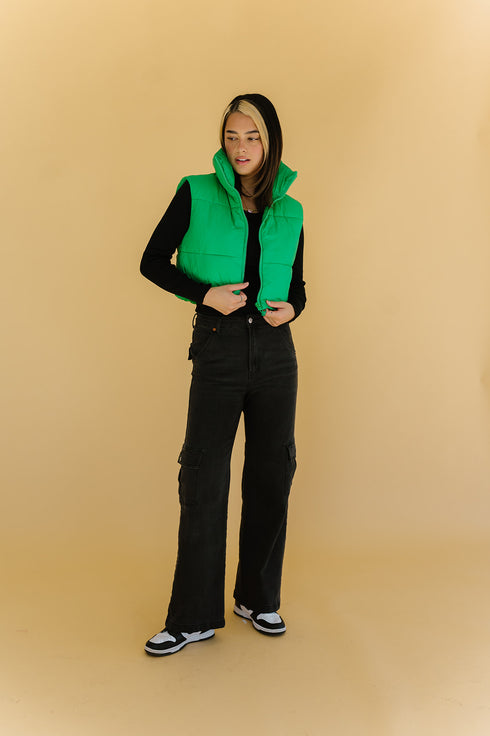 Cool Girls Club Puffer Vest // Green