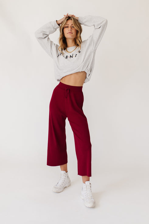 Tan Lines Knit Pant// Berry *RESTOCKED*