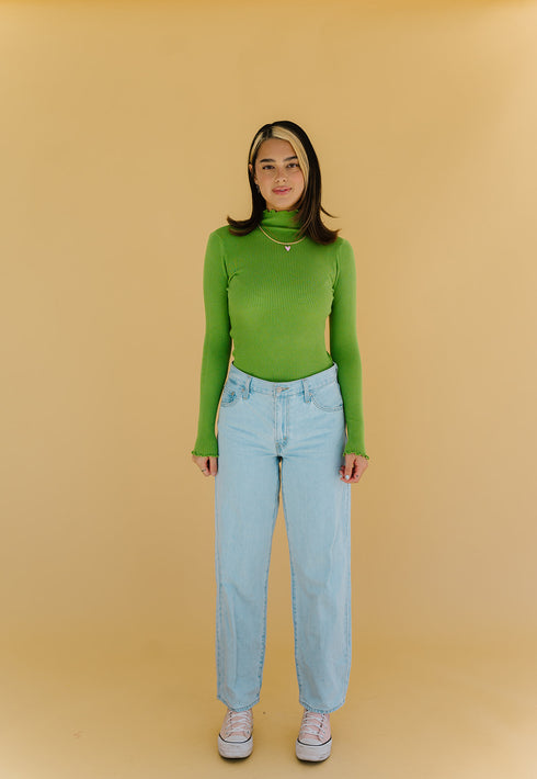 Fall Bestie Ribbed Top // Green