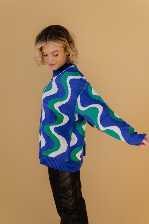 Heart Of Glass Sweater// Electric Blue