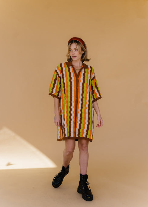 Vibe Check Knit Dress // Brown