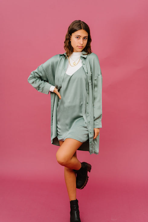 Satin Dreams Set // Dark Sage