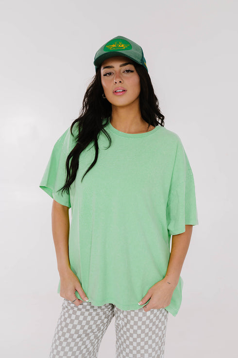 Neon Sun Boyfriend Tee // Lime