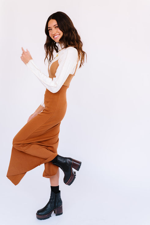 Soho Chic Knit Dress// Brown Multi