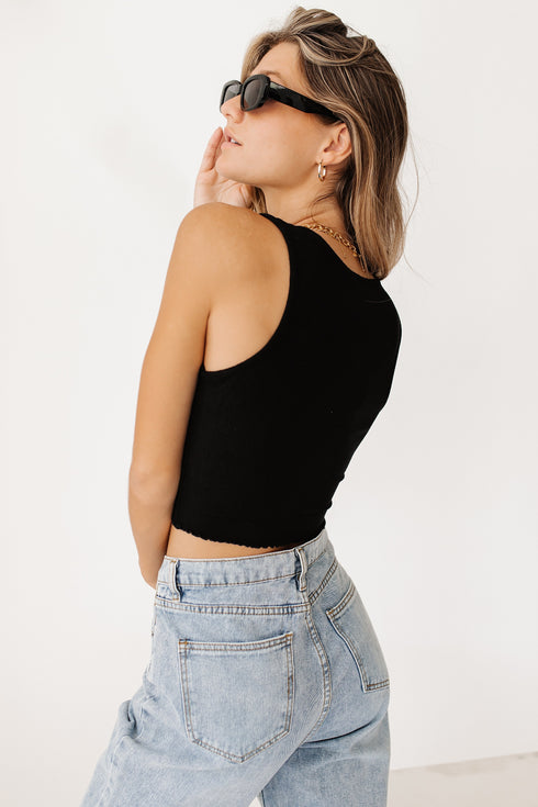 Too Cool For School Tank// Black