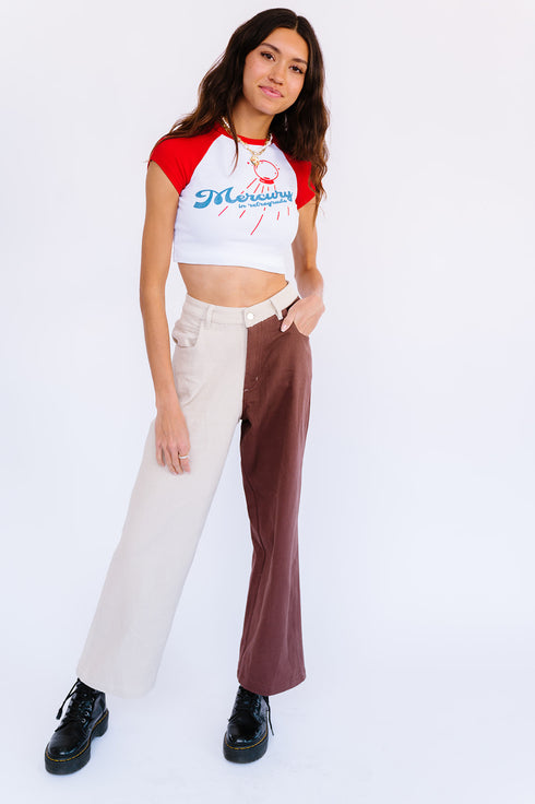 Keeping Cool Color-Block Pant// Chocolate