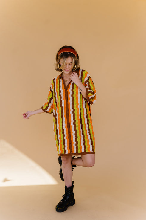 Vibe Check Knit Dress // Brown