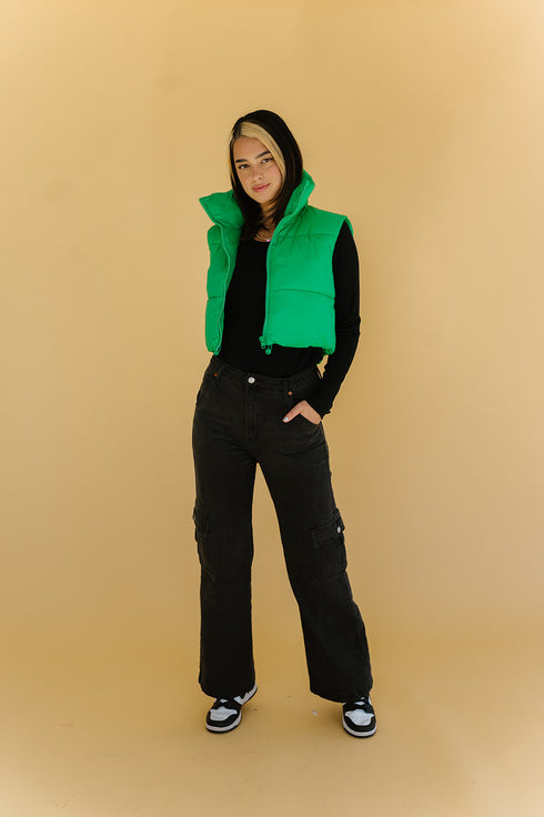 Cool Girls Club Puffer Vest // Green