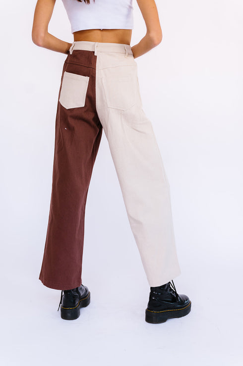 Keeping Cool Color-Block Pant// Chocolate