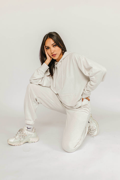 The Vibe Catch Oversized Sweatshirt // Stone *RESTOCKED*